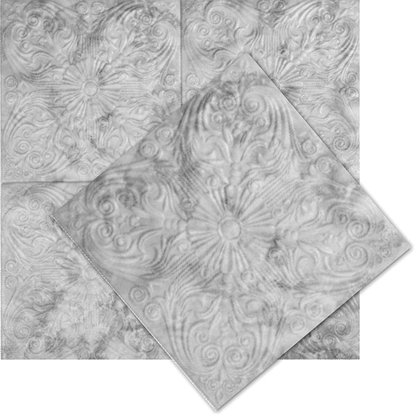 2035 Silver Polystyrene Ceiling Tiles 50x50cm - 8 per pack