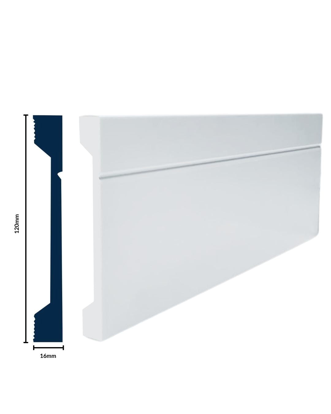3023WN Skirting (120mm x 16mm x 2.7m) Per 2.7m length