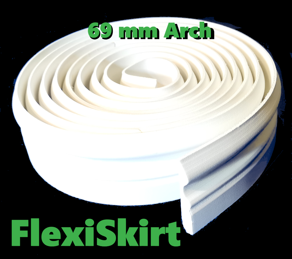FlexiSkirt 69mm x 10mm EQ400 Arch Style Flexible Skirting - 4.8m rolls