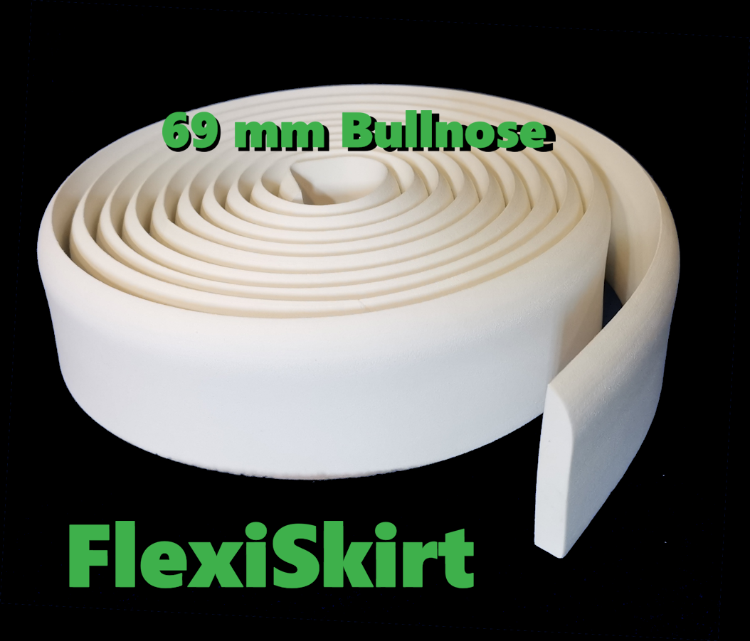 FlexiSkirt 69mm x 10mm Bullnose EQ400 Flexible Skirting - 4.8m rolls