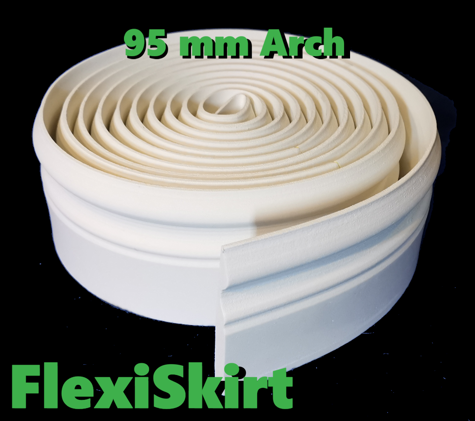 FlexiSkirt 95mm x 10mm EQ400 Arch Style Flexible Skirting - 4.8m rolls