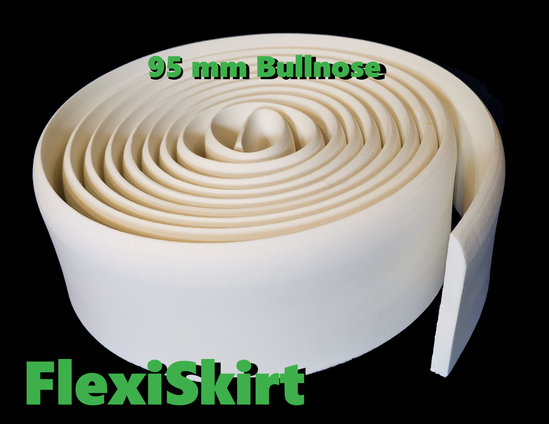 FlexiSkirt 95mm x 10mm Bullnose EQ400 Flexible Skirting - 4.8m rolls