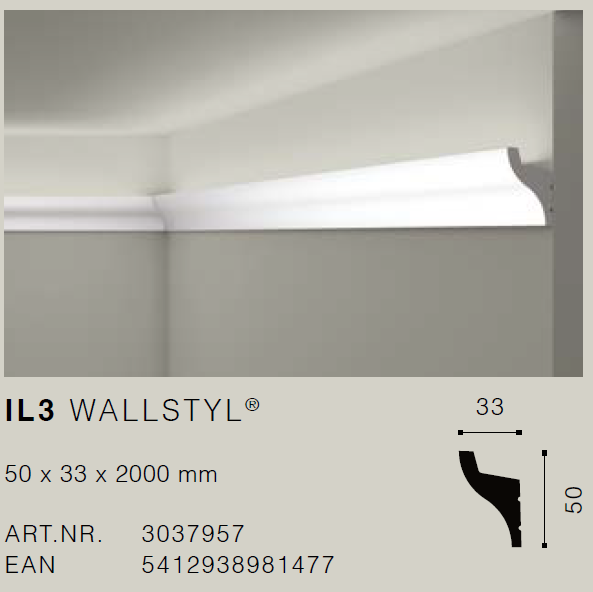IL3 Lighting Profile 50 x 33 - per 2m length
