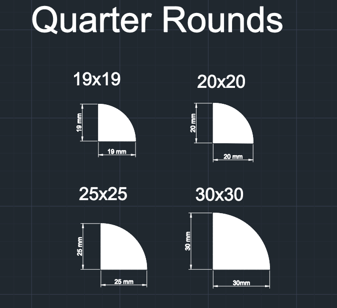 Quarter Rounds XPS Polystyrene (per 2 m length)