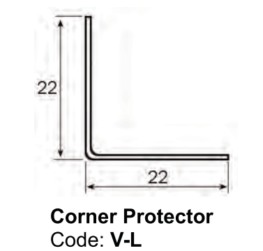 V-L PVC 90 degree angle 25x25mm (4m length)