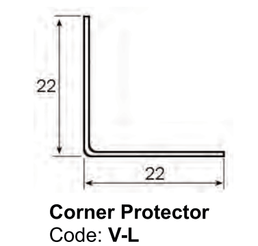 V-L PVC 90 degree angle 22x22mm (4m length)