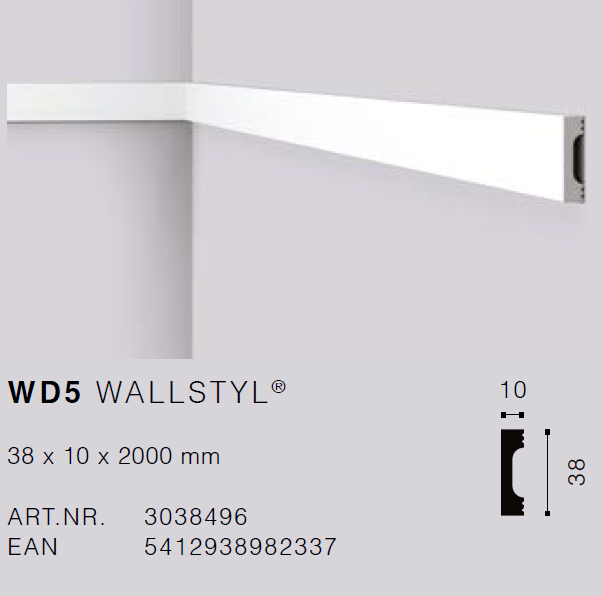 WD5 Wallstyl 38x10 - per 2m length