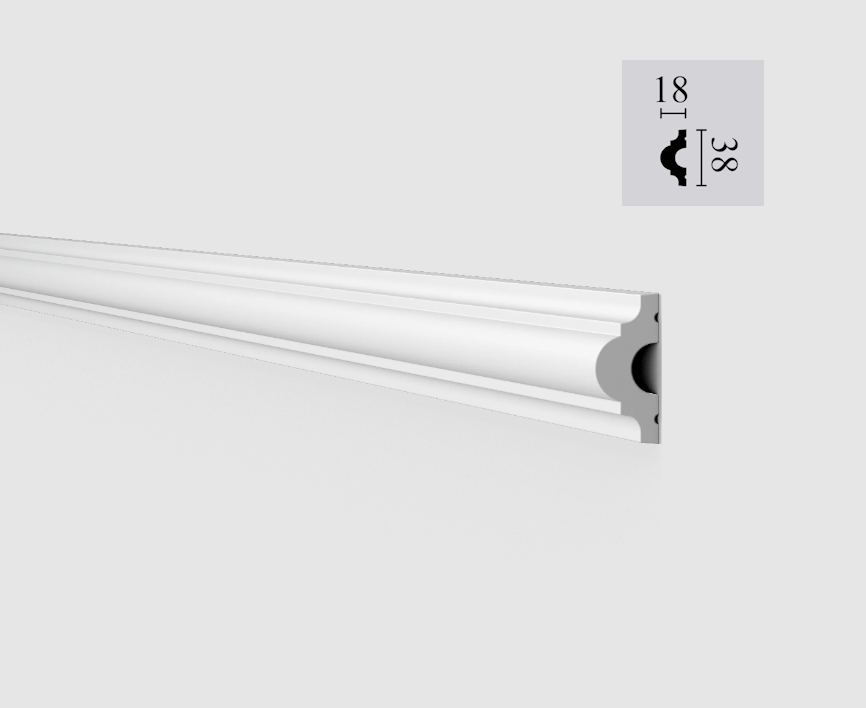 WL1 Dado Rail (38mm x 18mm x 2m) Per 2m length