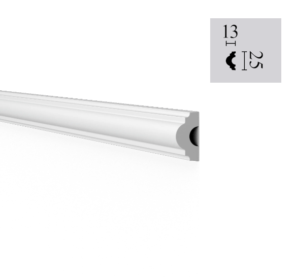 WL7 Dado Rail 25mm x 13mm x 2m Per 2m length