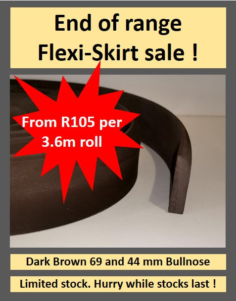 Flexi-Skirt Dark Brown Bullnose Flexible Skirting - 3.6m roll