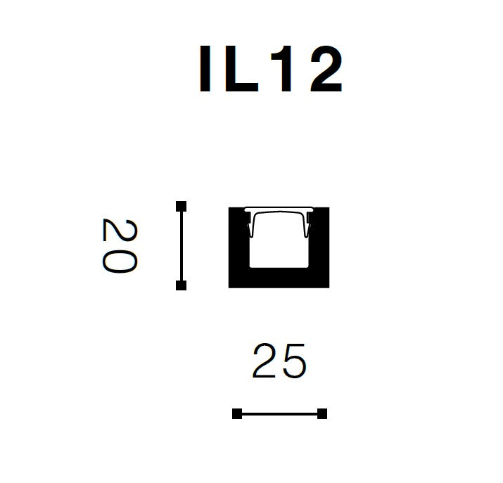 IL12 LED Lighting profile dimensions
