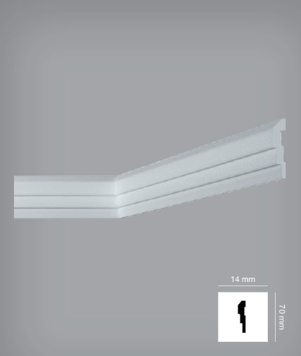 Bovelacci M2 (I710) 14mm x 70mm Cornice (per 2 m length)