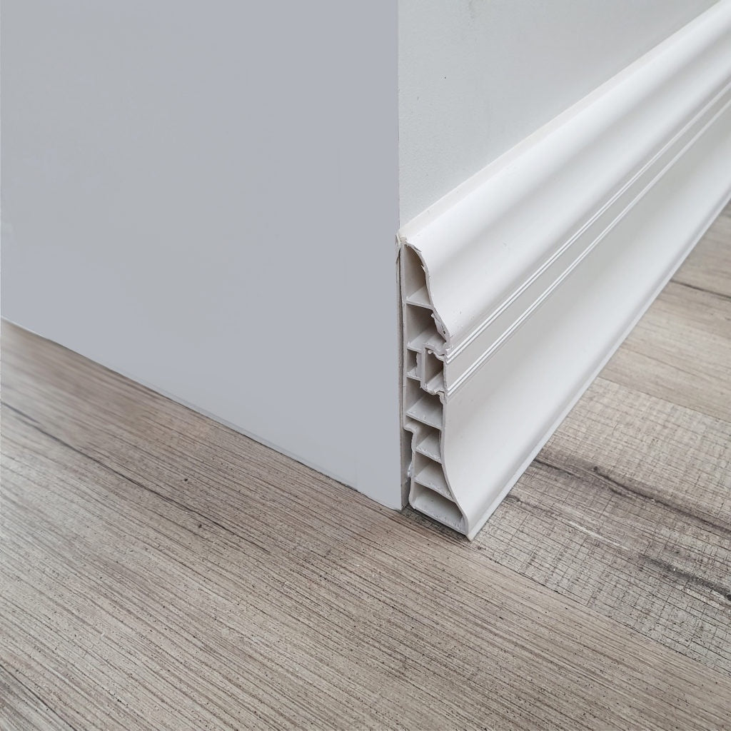 PVC KMS Skirting 95 mm x 24 mm x 2.5m (per length)