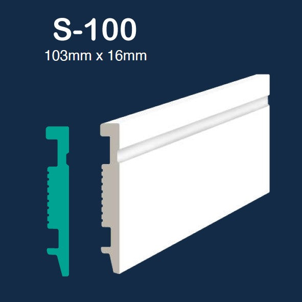 S-100 Skirting (100mm x 16mm x 2.7m) Per 2.7m length