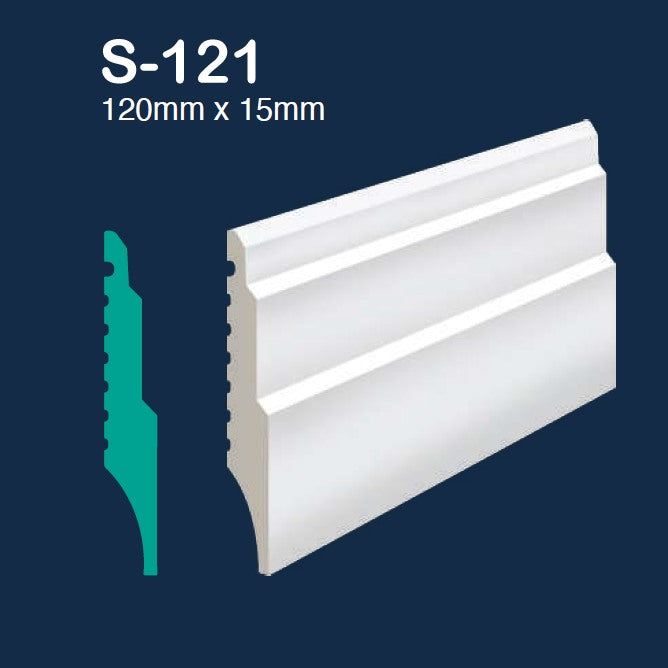 S-121 skirting (120mm x 15mm x 2.7m) Per 2.7m length