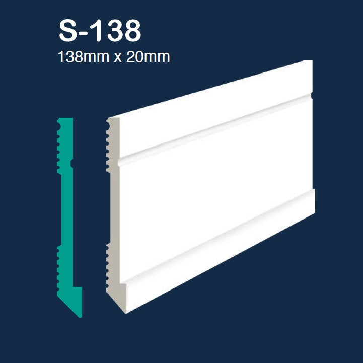 S-138 Skirting (138mm x 20mm x 2.7m) Per 2.7m length