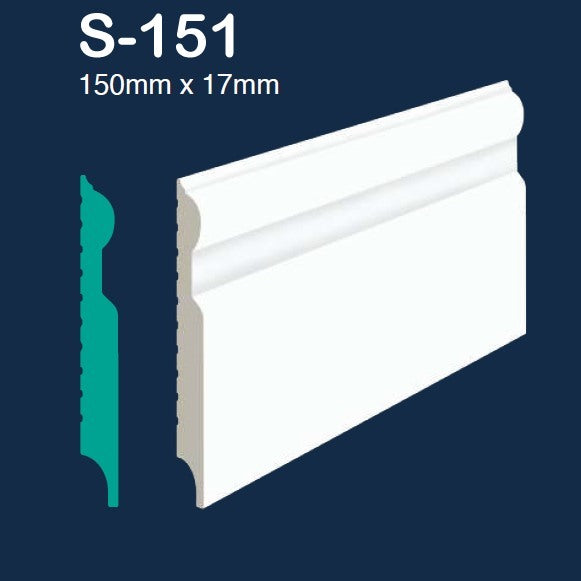 S-151 Skirting (150mm x 17mm x 2.7m) Per 2.7m length