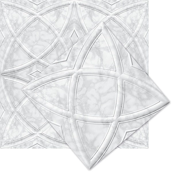 2000 Silver Polystyrene Ceiling Tiles 50x50cm - 8 per pack