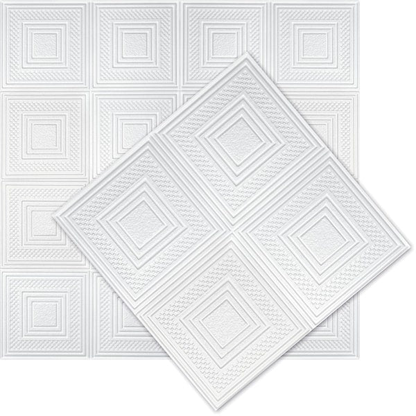 2009 Natural Polystyrene Ceiling Tiles 50x50cm - 8 per pack