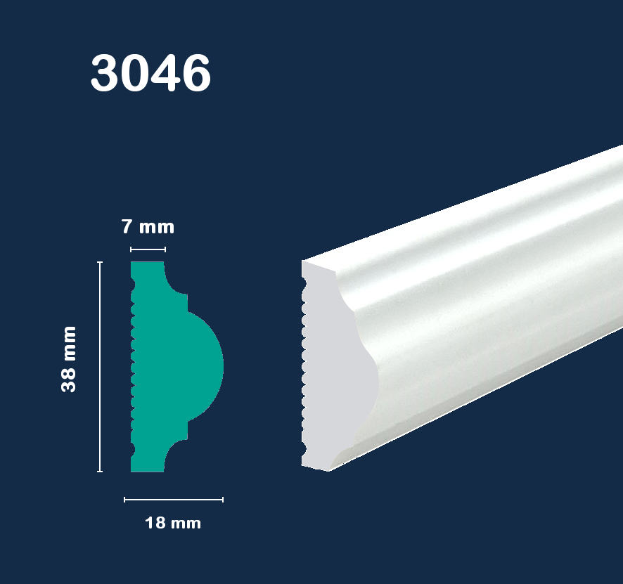 3046WN Dado rail 38x16x2700mm - per 2.7m length