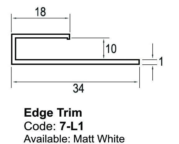 7-LX U-Shape Edge trim (10mm) PVC - 4 meter length