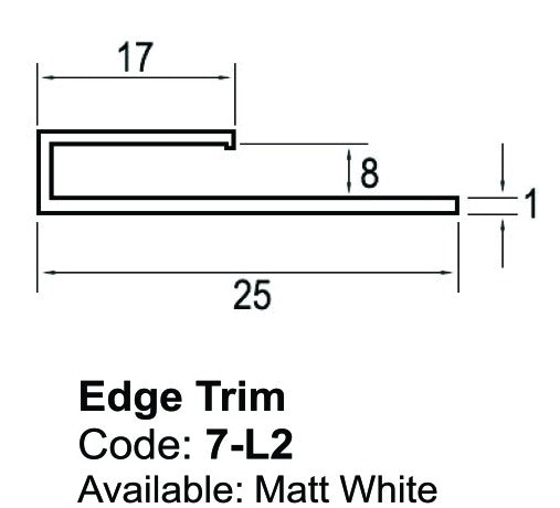 7-L U-Shape Edge Trim PVC 8mm (4m length)