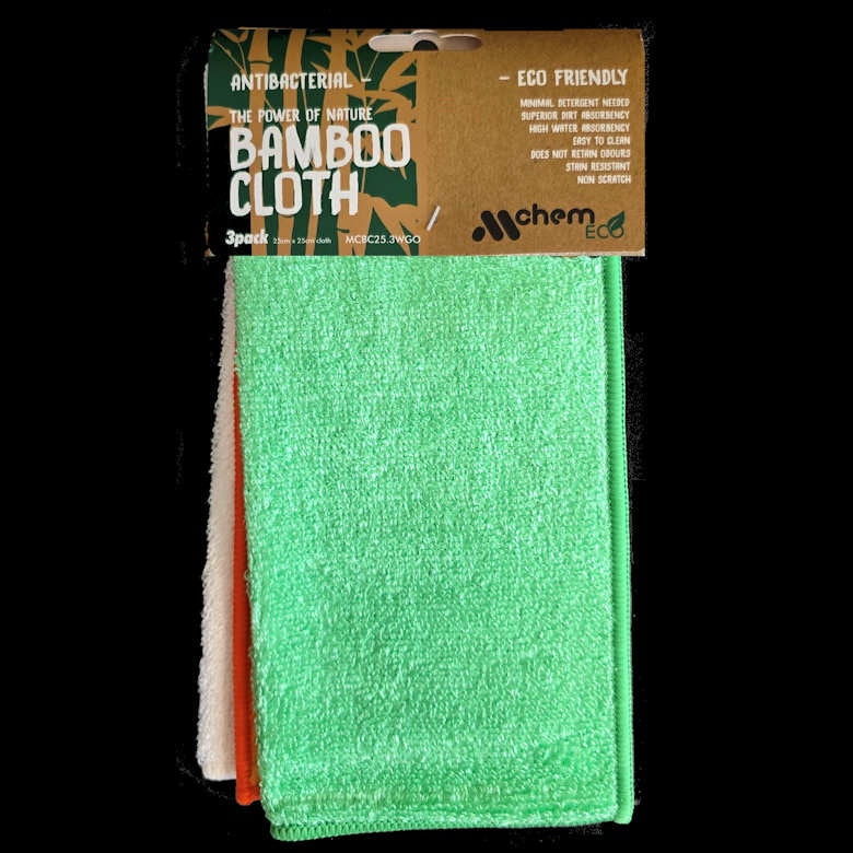 Bamboo cloth 3 pack - White, Green, Orange - per set