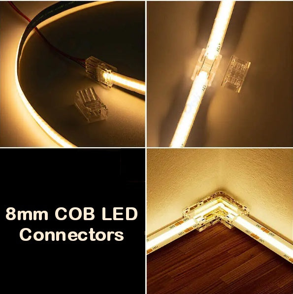 Connectors for 8mm COB LED strip lights