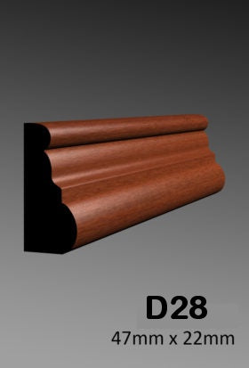 D28 Dado Rail 47mm x 22mm Supawood - 2.75m length