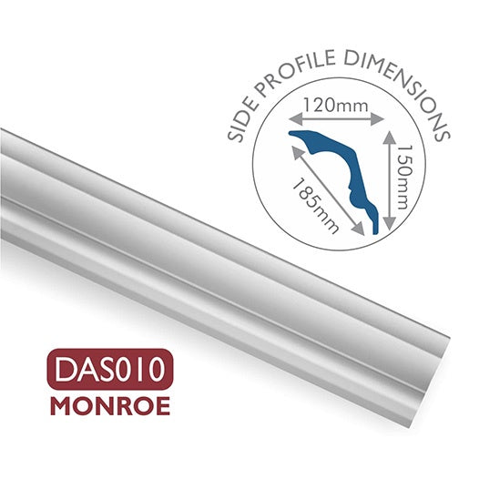 DAS Monroe Moulded EPS Cornice 185mm - 2m length