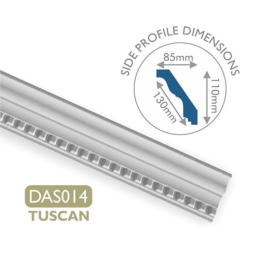 DAS014 TUSCAN Moulded Cornice 110 x 85mm - per 2m length