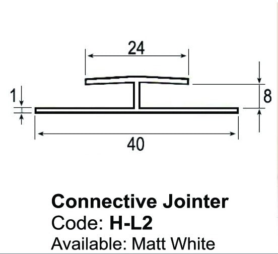 H-L PVC Jointing strip Small H-L2 (8mm) 4m length