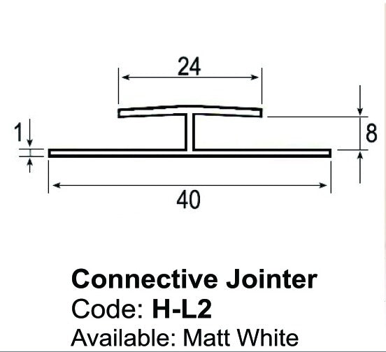 H L PVC Jointing Strip Small H L2 8mm 4m Length h-l-pvc-jointing-strip-small-h-l2-8mm-4m-length