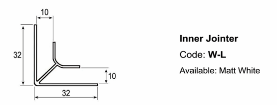 W-L Internal corner PVC (4m length)