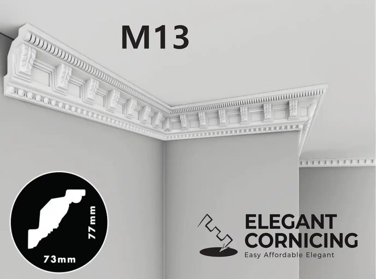 M13 Empire Moulded cornice  73 mm x 77 mm x 2m - per 2 pack (4m)