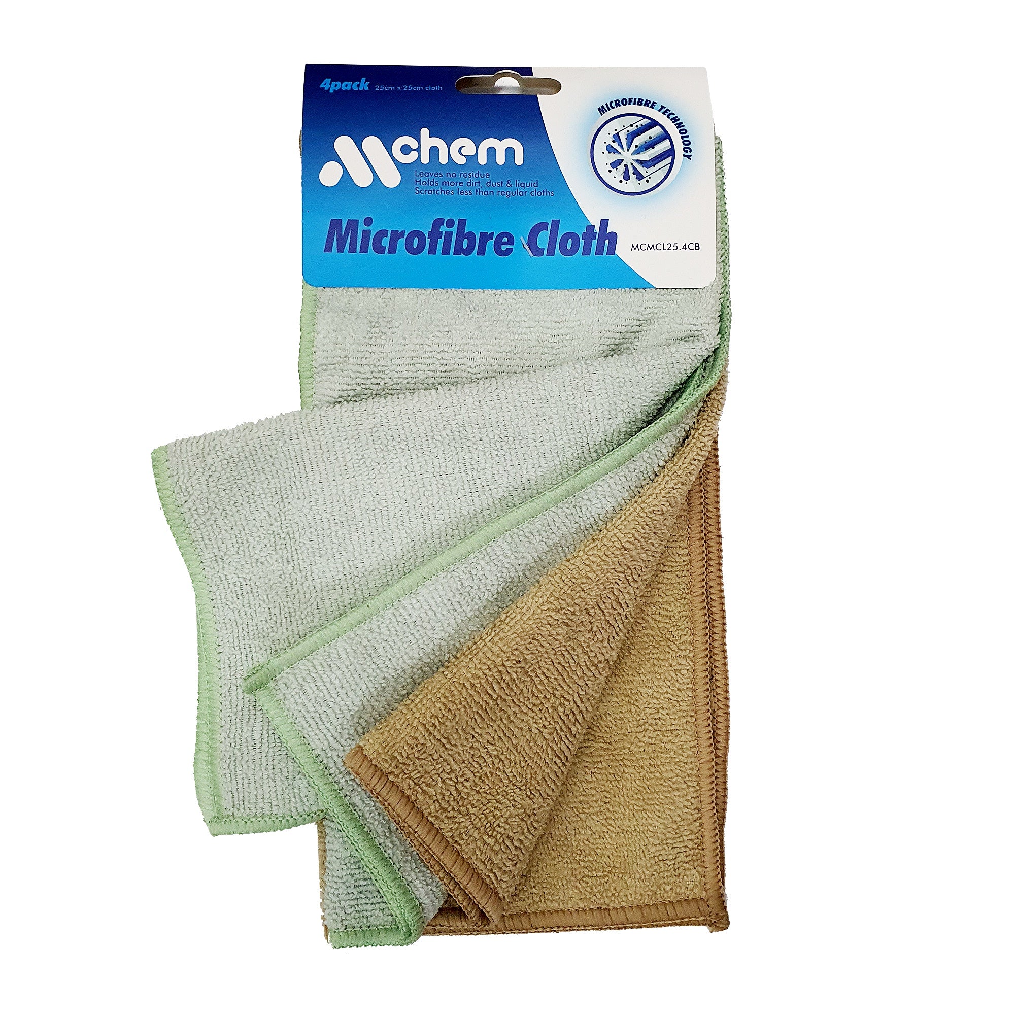 Mircrofibre cloth 4 pack - Cyan, Brown