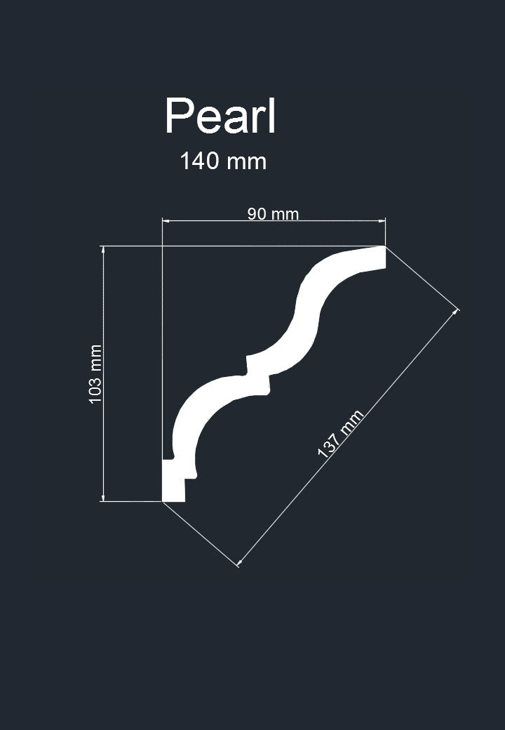 Economy Pearl Cornice (per 2 m length)