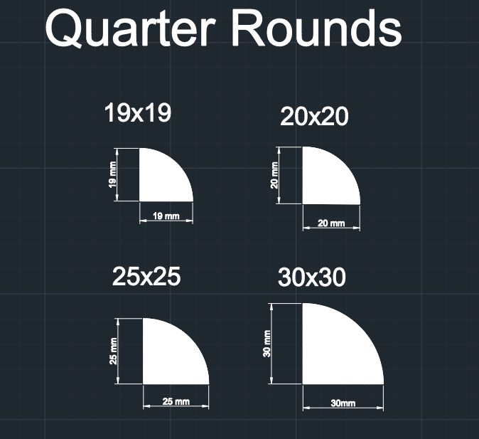 Quarter Rounds (per 2 m length)