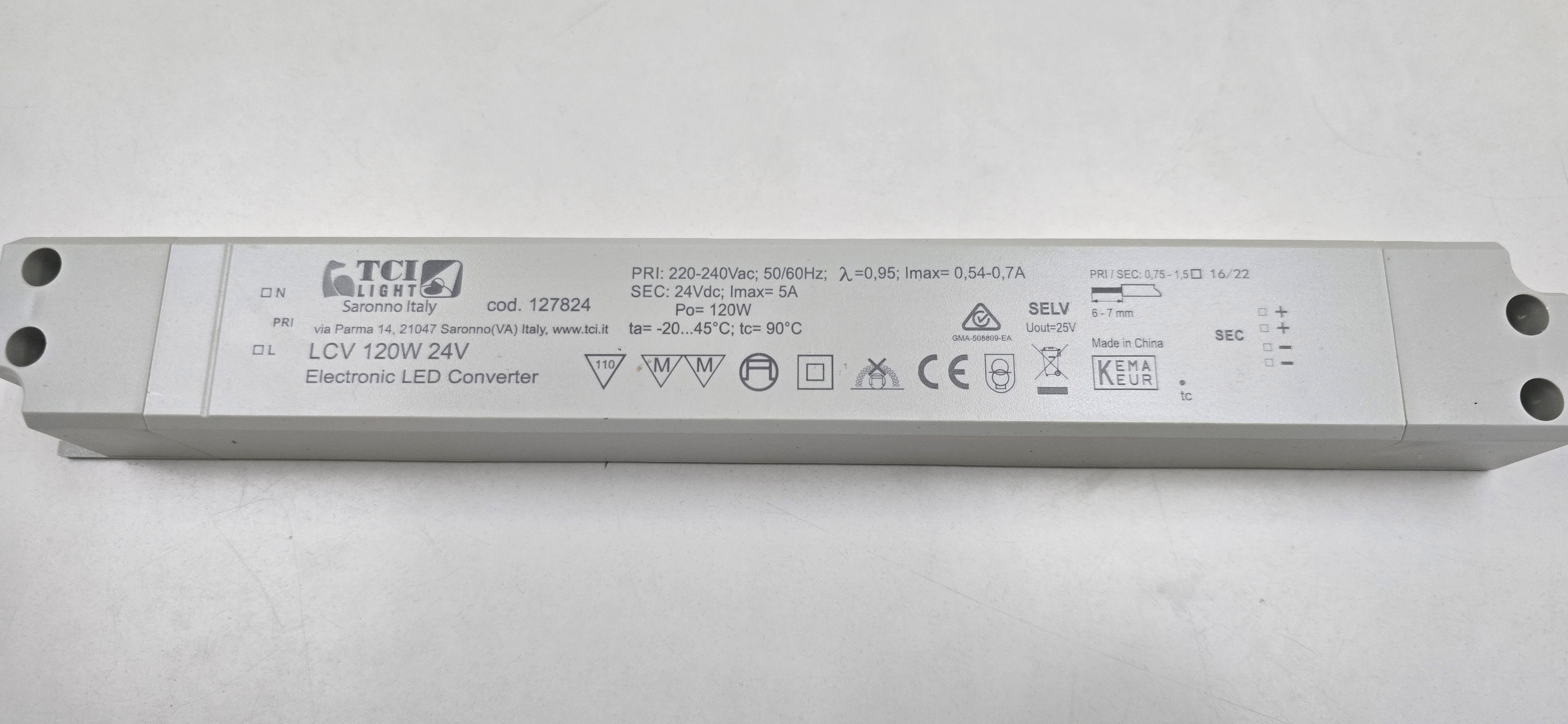 TCI 120 Watt IP20 LED Constant Voltage Driver 24 Volt