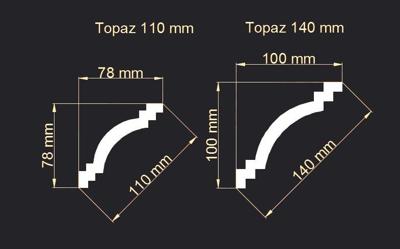 Economy Topaz Cornice (per 2 m length)
