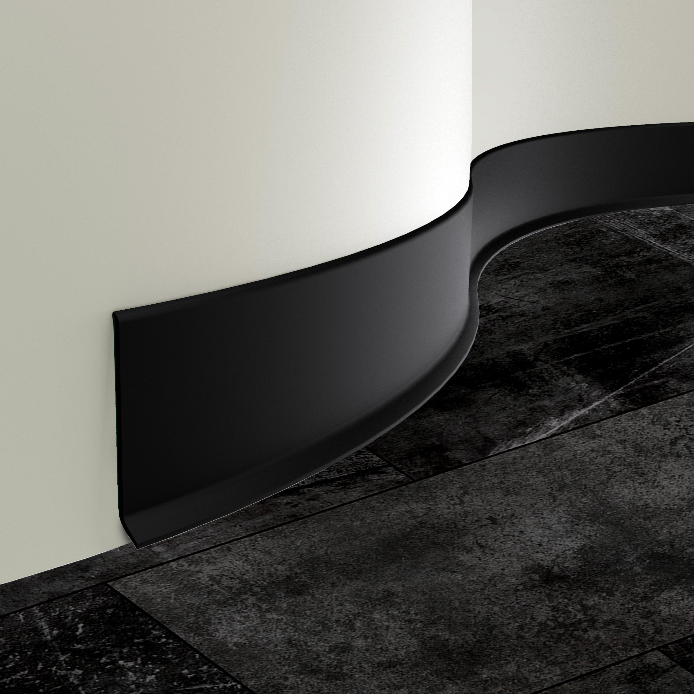 #colour_Matt Black dura-bend flexible skirting