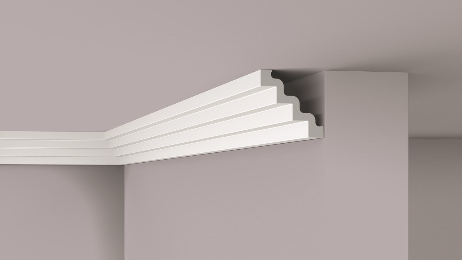 Pvc Cornice Sizes NMC ST4 130mm x 130mm Extruded Cornice - Per 2m length