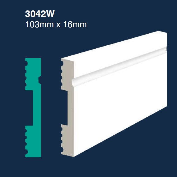 Architrave (3042W) 103mmx16mm Polymer (Per length)