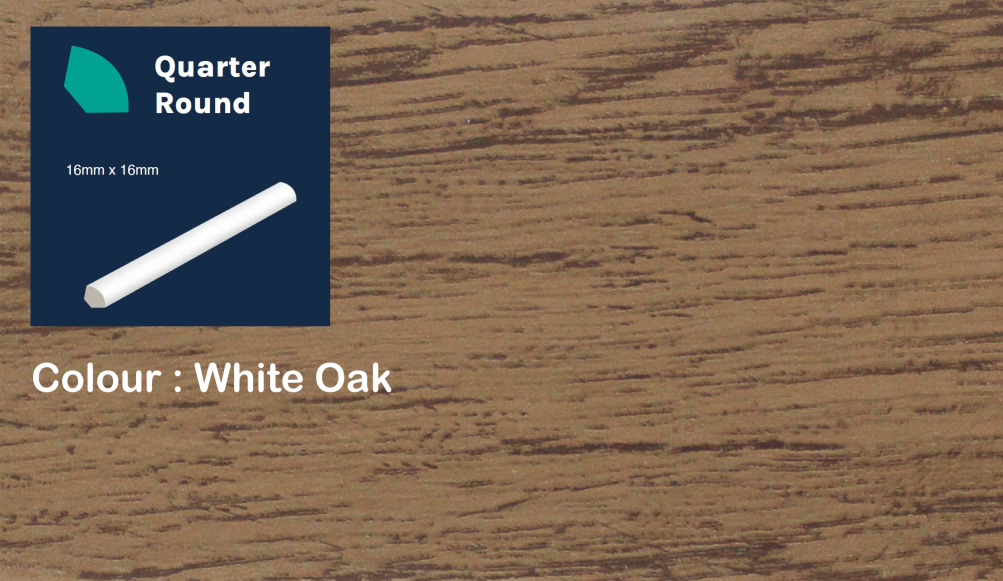 #colour_white oak Polymer quarter round