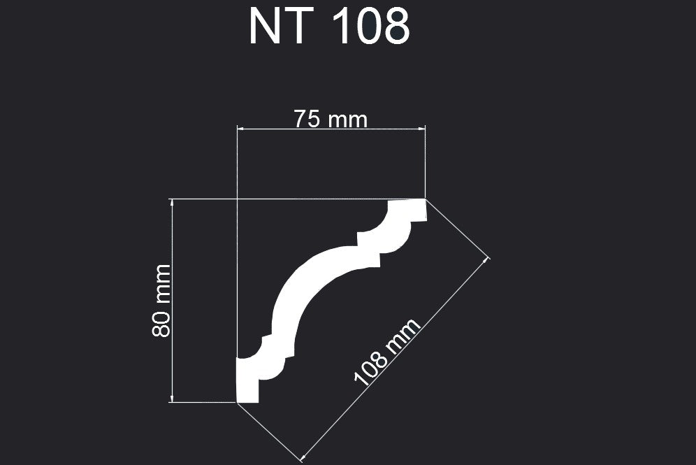 NT 108 Cornice (per 2 m length)