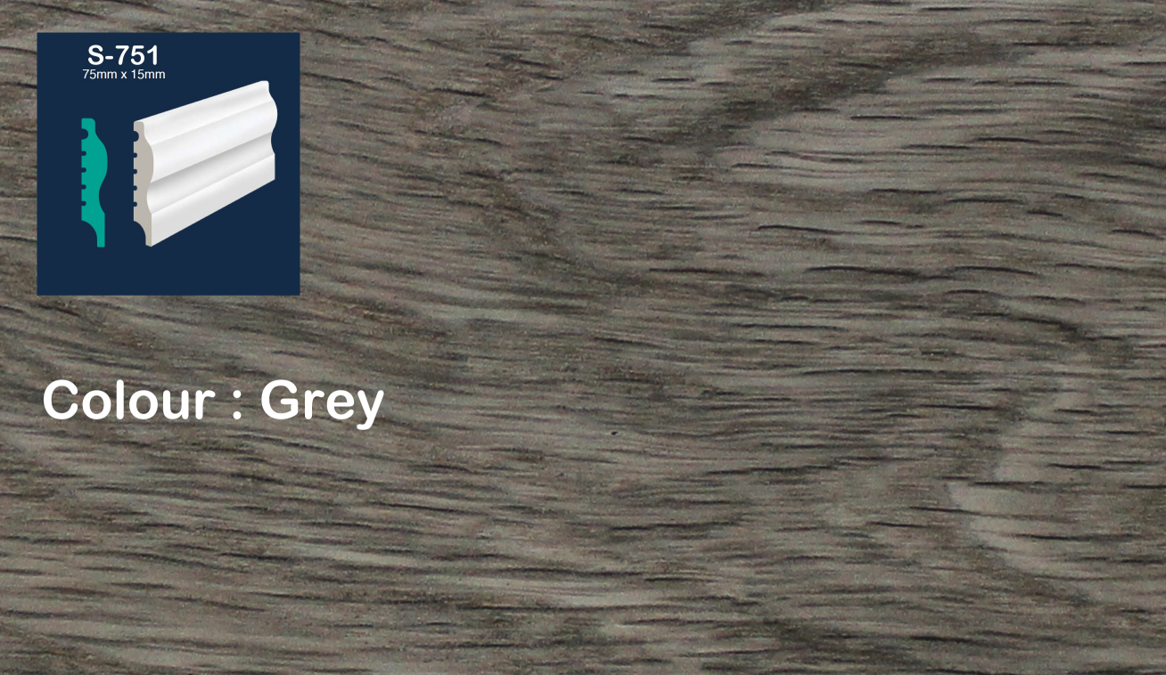 #colour_grey S-751 75mm Polymer skirting grey EFECO