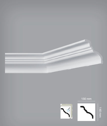 Bovelacci TI (I793) 191mm (130mm x 140mm) Cornice (per 2 m length)