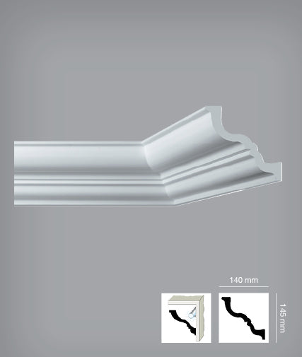 Bovelacci TL (I795) 201mm (140mm x 145mm) Cornice (per 2 m length)