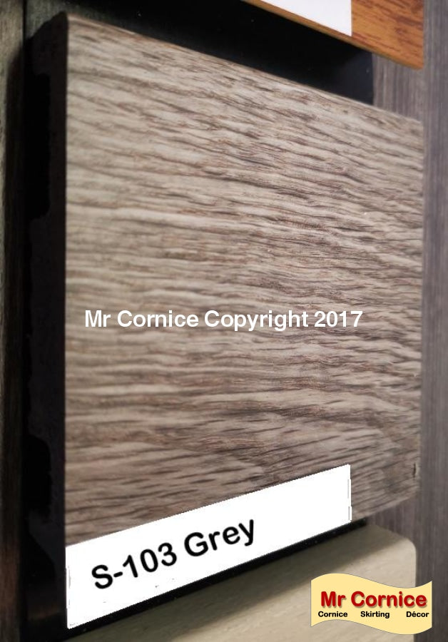 Mr Cornice S-103 Bullnose Polymer Skirting Grey Skirting (3016)