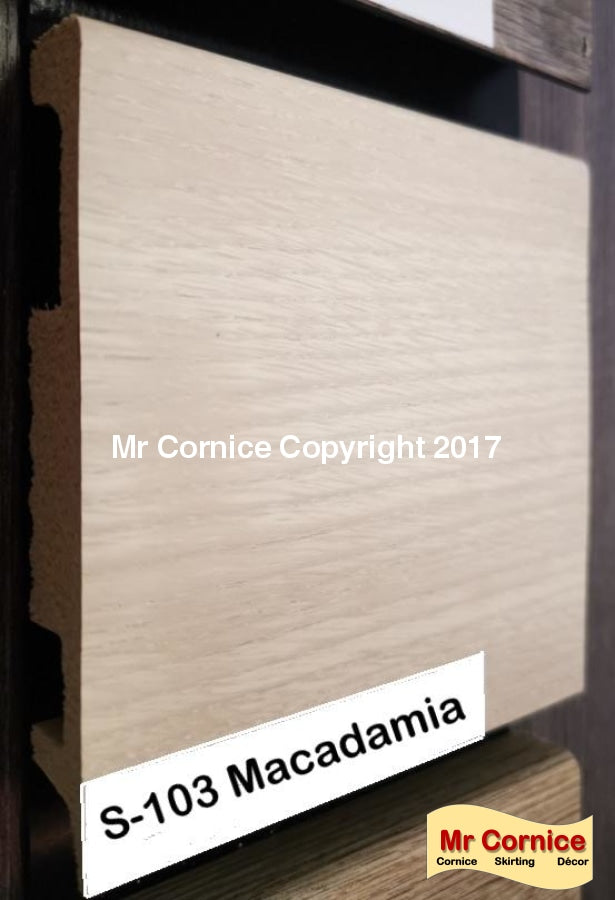 Mr Cornice S-103 Bullnose Polymer Skirting Macadamia Skirting (3016)